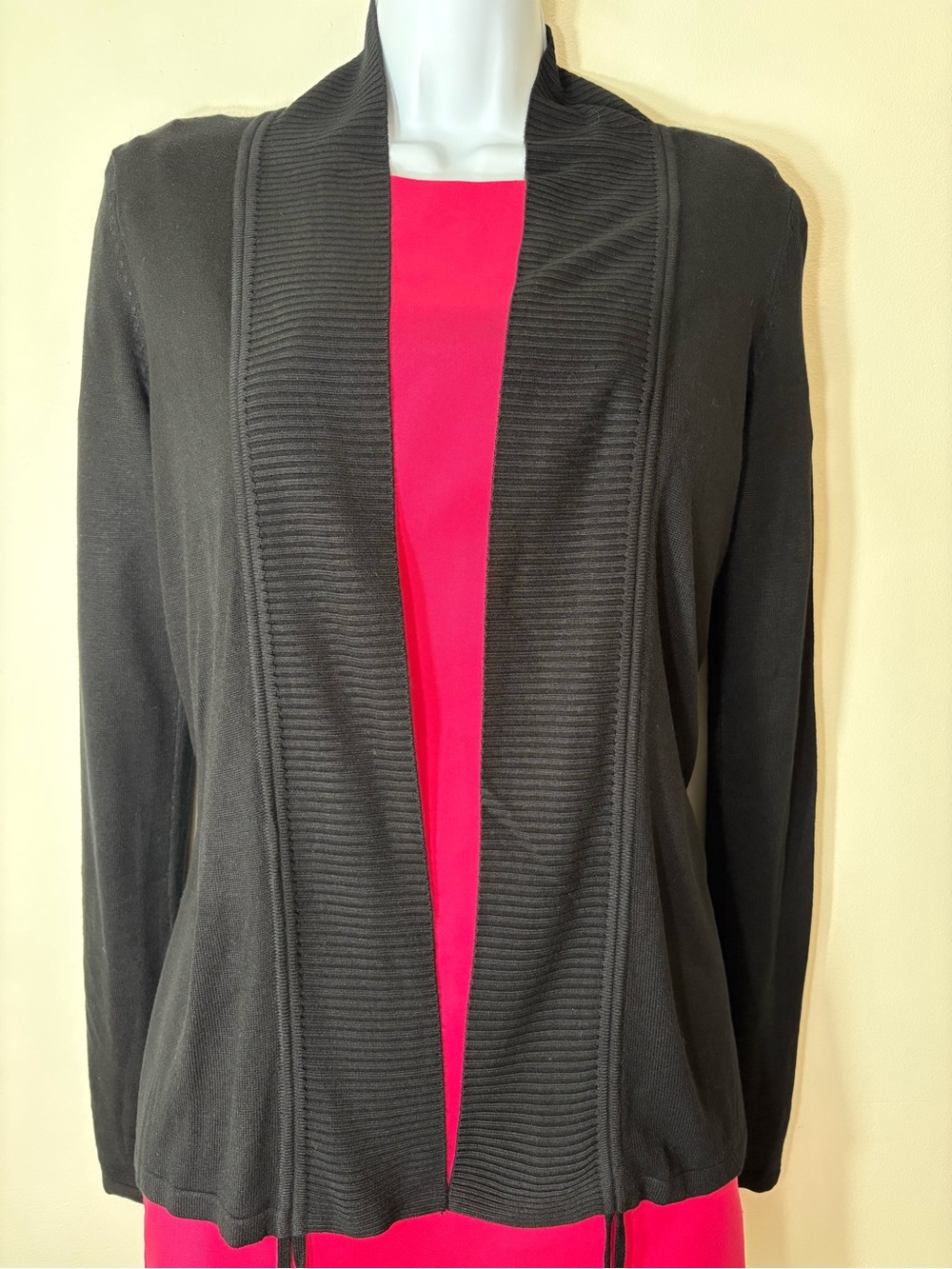 Belldini Ruched Cardigan Sweater Black